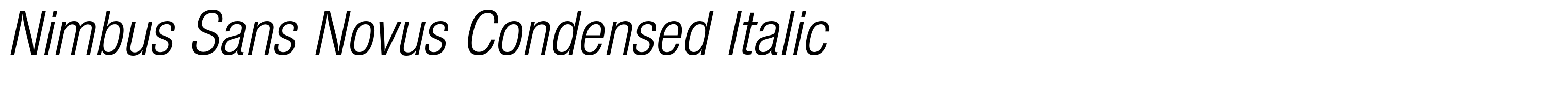 Nimbus Sans Novus Condensed Italic